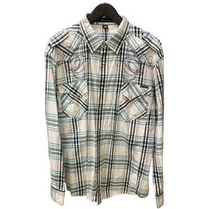 ARTFUL DODGER Shirt Pearl Snap Men Western Plaid Embroidered NWOT Size 3XL